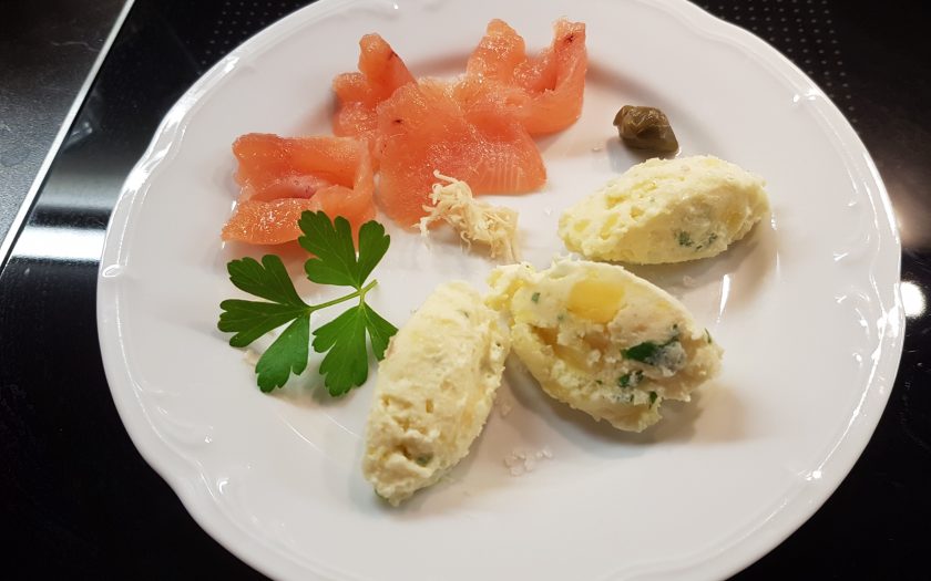 Kartoffelkäse mit gebeizter Lachsforelle – Beate kocht Kartoffelkäse mit gebeizter Lachsforelle – Beate kocht