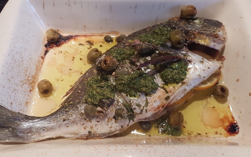 Fisch aus dem Ofen mit Salsa verde (Biolek) – Beate kocht